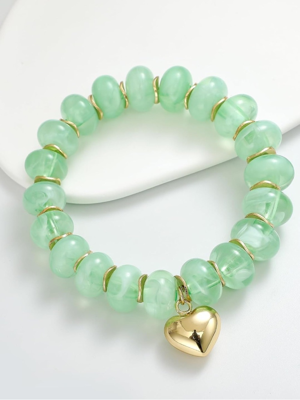 Translucent Mint Green Bead Bracelet